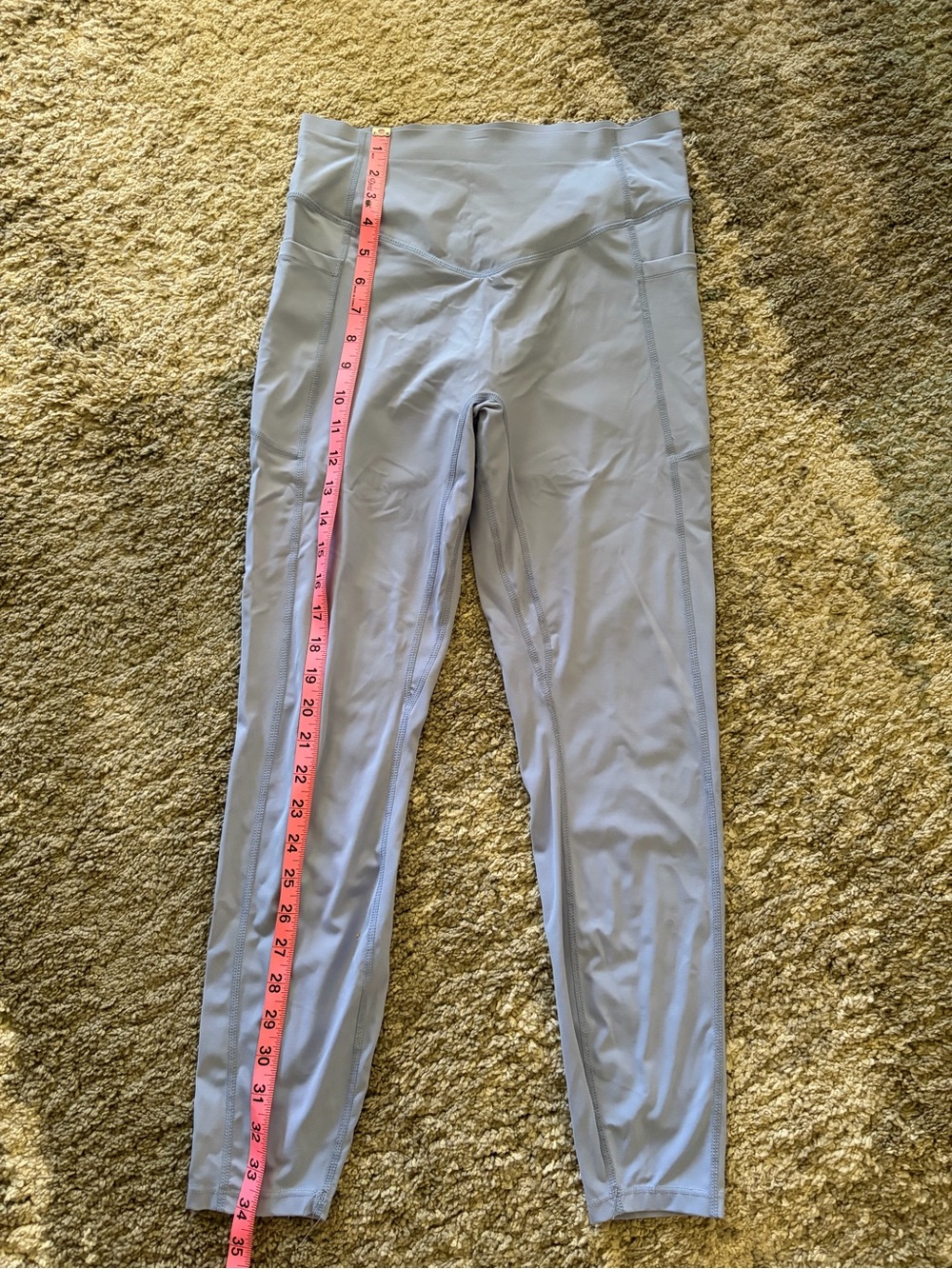 HALARA Light Blue High-Rise Leggings with Side Seams
